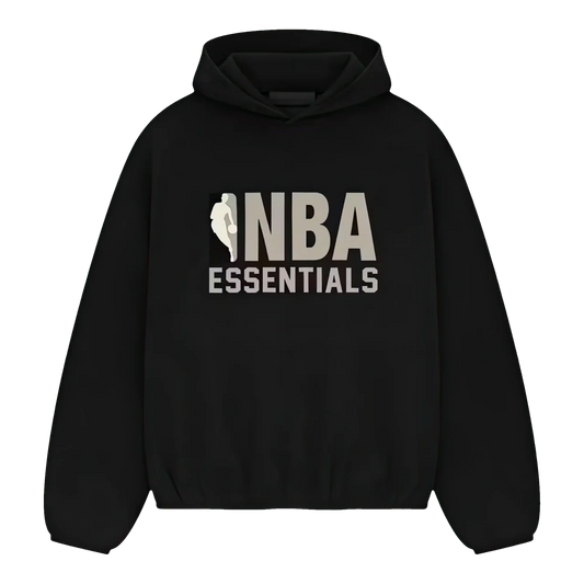 Fear of God Essentials NBA SS25 Black Grey Hoodie