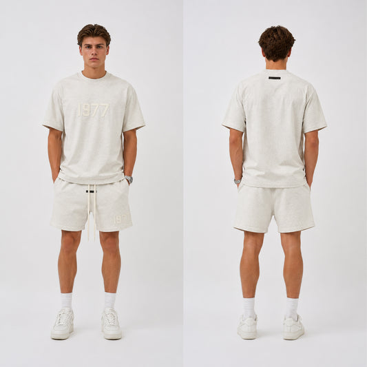 Fear of God Essentials Light Oatmeal 1977 Zomer set